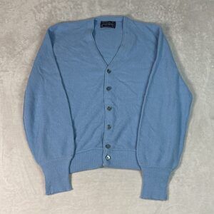 Arnold Palmer Robert Bruce Men's Blue Cardigan Sweater Size XL Vintage 70s USA